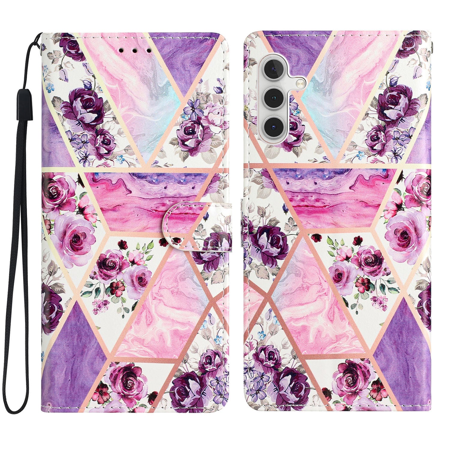 For Samsung Galaxy A25 5G PU Leather Pattern Printing Phone Case Stand Flip Wallet Cover with Strap For Samsung Galaxy A25 5G PU Leather Pattern Printing Phone Case Stand Flip Wallet Cover with Strap